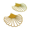 AE115017 Lot de 2 Estampes pendentif filigrane style Eventail 38 mm Coloris Moutarde