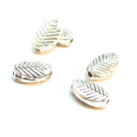 PS110202931 PAX 50 passants, perles intercalaires Feuille 9 mm métal couleur Argent Platine