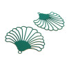 AE115017 Lot de 2 Estampes pendentif filigrane style Eventail 38 mm Coloris Bleu Canard