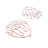 AE116260 Lot de 2 Estampes pendentif filigrane Fleur  Rose Clair 36 par 40mm