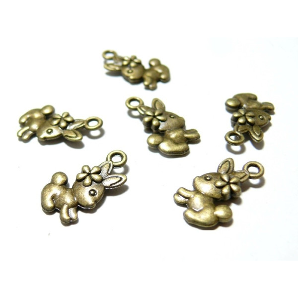 Offre Spéciale: 50 breloque pendentif lapin mignon Bronze ref 65