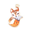 Pendentifs, breloques Petit Renard, résine Emaillé 19 mm métal Doré