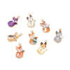 Pendentifs, breloques Petit Renard, résine Emaillé 19 mm métal Doré