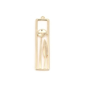Pendentifs breloques Nature dans rectangle 31 mm Doré 18K en Cuivre pour bijoux raffinés