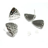 supports de Boucles d'oreille puce Triangle Martelé avec attache Cuivre Argent Platine et embout plastique