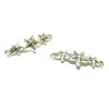 20 CONNECTEURS LIENS 3 ETOILES ARGENT PLATINE 38x13mm ref 353, DIY