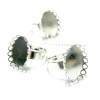 10 supports de bague ovale vague 18 par 13mm metal couleur Argent Platine