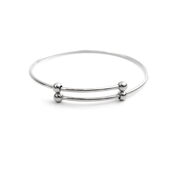 Support de Bracelet Jonc, ACIER INOXYDABLE 304, finition Argenté