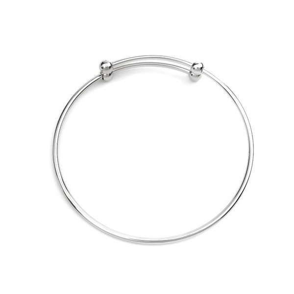 Support de Bracelet Jonc, ACIER INOXYDABLE 304, finition Argenté