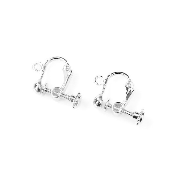 PS110102805 PAX 4 Boucles d'oreille Clip à vis avec attache Cuivre couleur Argent Vif