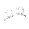 PS110102805 PAX 4 Boucles d'oreille Clip à vis avec attache Cuivre couleur Argent Vif