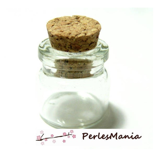 S1179406 – Lot de 4 ou 10 flacons fiole en verre 25mm x 22mm avec bouchon liège