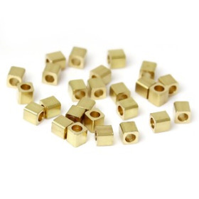 Perles Intercalaire Cube 2mm – Cuivre Doré