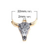 pendentifs Buffalo, Buffle Tete Vache Boho Chic style emaillé 22mm metal couleur Doré