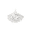 Estampes pendentifs Feuille Ginkgo Biloba Filigrane 25mm métal couleur Argent Platine
