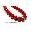 Perles Rondelles 8 par 6mm Verre facettée Rouge Vif