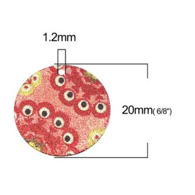 S110249249 PAX 5 pendentifs breloques stardust Ronde 20mm Motifs Paon Cuivre Coloris Doré