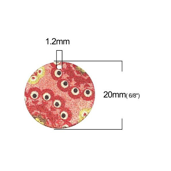 S110249249 PAX 5 pendentifs breloques stardust Ronde 20mm Motifs Paon Cuivre Coloris Doré