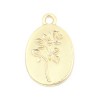 Pendentifs Médaillon Ovale Fleur style emaillé 21 par 14 mm metal couleur Doré Clair