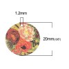 S110249250 PAX 5 pendentifs breloques stardust Ronde 20mm Bouquet de Fleurs Cuivre Coloris Doré