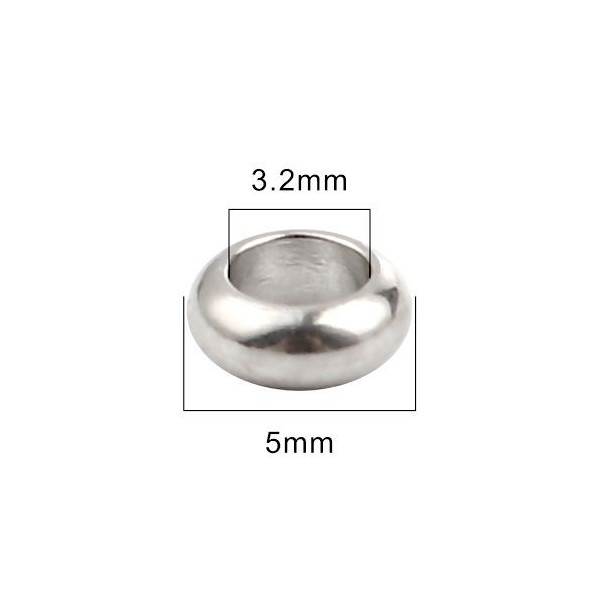 Perles Intercalaire Rondelle 5mm ACIER INOXYDABLE