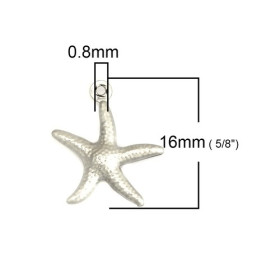 S11223359 PAX 20 Pendentifs breloques Etoiles de Mer 16 mm en Acier Inoxydable 304 pour bijoux raffinés