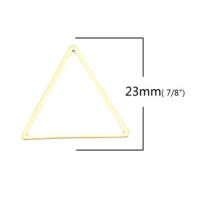 PS110201191 PAX 5 Pendentifs Connecteurs Triangle 23 mm Doré en Acier Inoxydable 304 pour bijoux raffinés