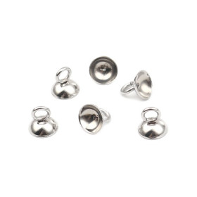 Embouts à coller cloche 6mm, Acier Inoxydable 304 finition Argenté