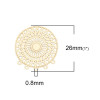 PS110131904 PAX 4 Estampes Chandeliers Multiconnecteurs filigrane Rosace travaillée 26mm couleur Doré
