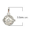 PS110115619 PAX 1 Pendentif Cage et Perle Bola Nature Harmony Grossesse Main de Bébé 16mm couleur Argent Platine