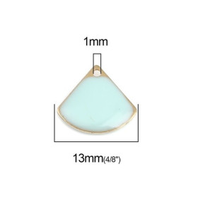 Sequins Médaillons Émaillés Eventail 13x12mm Bleu Ciel