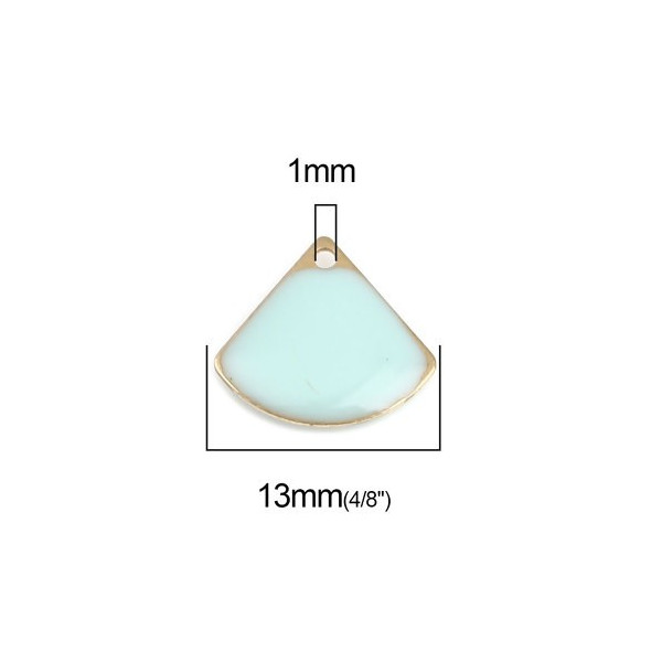 Sequins Médaillons Émaillés Eventail 13x12mm Bleu Ciel