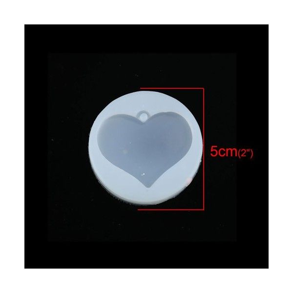 PS110116797PAX 1 Moule en Silicone Pendentif Coeur 5 cm pour Creation Fimo Cernit Resine