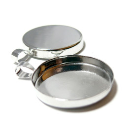 Supports de pendentif 25mm Bord Epais attache triangle Laiton coloris Argent Platine