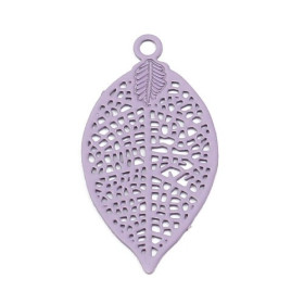 Estampes Pendentif Filigrane Feuille 19mm Lilas