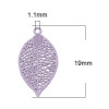 Estampes Pendentif Filigrane Feuille 19mm Lilas