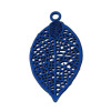 Estampes pendentif filigrane Feuille 19 mm Bleu