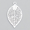 Estampes pendentif filigrane Feuille 19 mm Blanc
