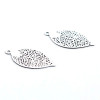 Estampes pendentif filigrane Feuille 19 mm Blanc