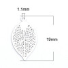 Estampes pendentif filigrane Feuille 19 mm Blanc