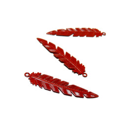 Estampes Pendentifs Plumes Ajourées 35mm Cuivre Rouge