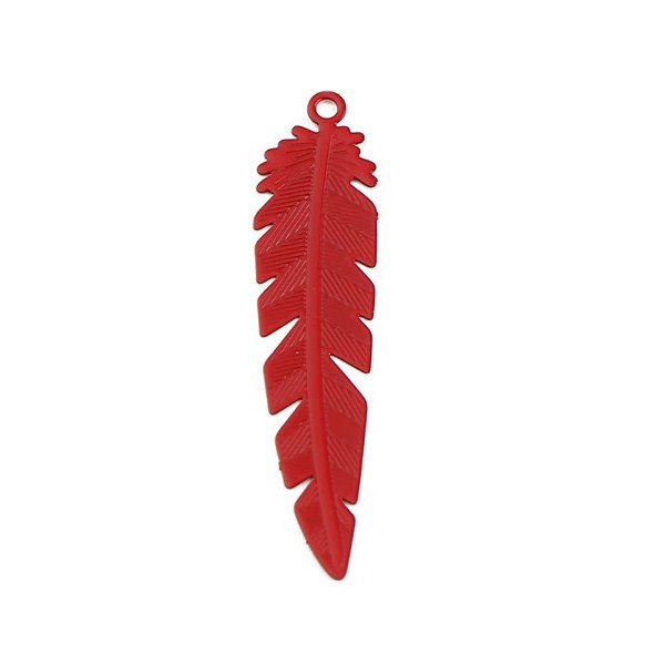 Estampes Pendentifs Plumes Ajourées 35mm Cuivre Rouge