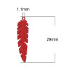 Estampes Pendentifs Plumes Ajourées 35mm Cuivre Rouge