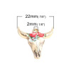 Pendentifs Buffalo Tête de Buffle Vache Émaillés 22mm – Métal Doré Boho Chic