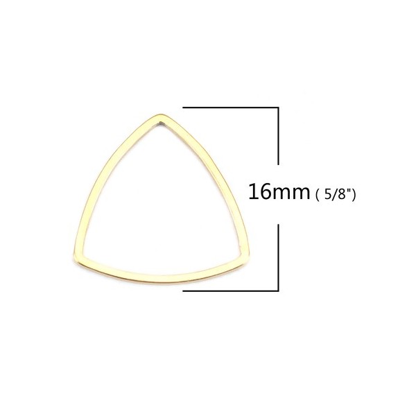 Pendentifs Connecteurs Triangle forme Etrier 16 mm Doré en Acier Inoxydable 304 pour bijoux raffinés
