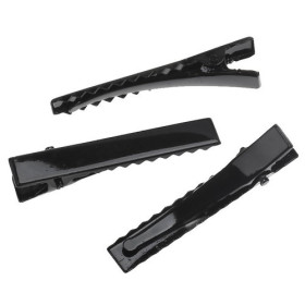 Pinces, Barrette Crocodile 46 mm, métal coloris Noir