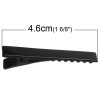 Pinces, Barrette Crocodile 46 mm, métal coloris Noir