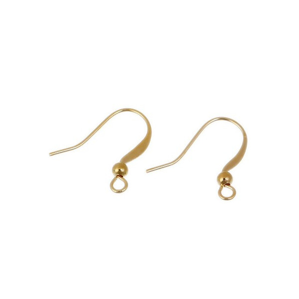 Boucles d'oreilles, Crochets Hameçons 19x17mm, Cuivre finition Dore