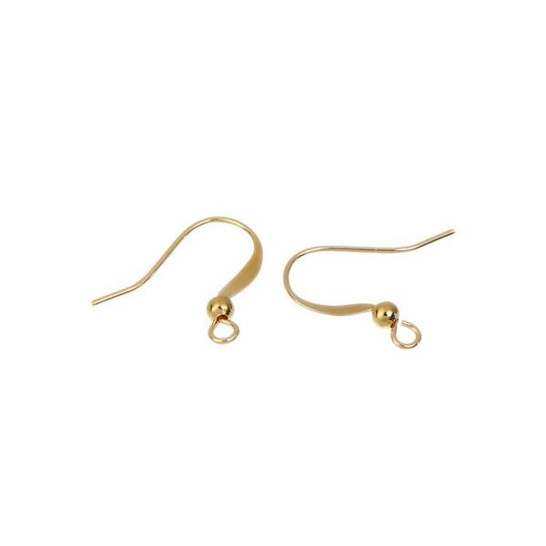 Boucles d'oreilles, Crochets Hameçons 19x17mm, Cuivre finition Dore