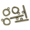 PS1103046 PAX 20 sets fermoirs T toggle TORSADE metal couleur BRONZE 